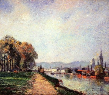  landscapes - view of rouen 1883 Camille Pissarro Landscapes stream